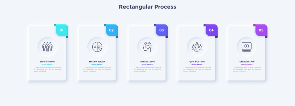 Startup project boosting research rectangular choice infographic chart design template. Business success infochart with icons. Instructional graphics with 5 options. Visual data presentation