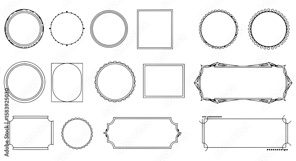 Poster ornate frame collection: a curated assortment of various, elegant picture frames, providing a visual