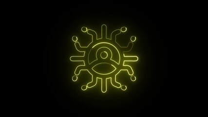 Influencer Icon Animation with Glowing Lines on Black Background