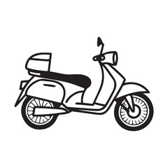 Vintage scooter with storage box retro transportation