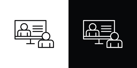 Online course icon for concept and graphic design. Collection of high quality black style vector icons