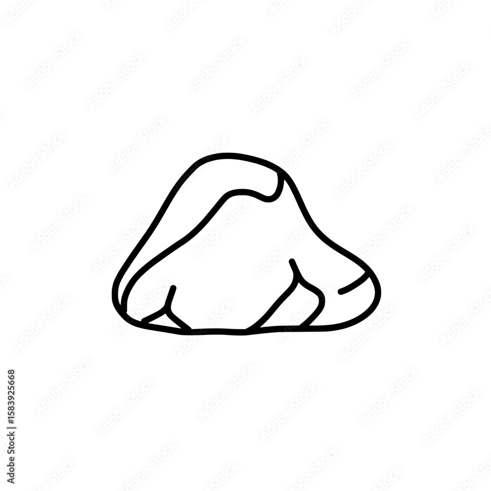Poster simple rock illustration: a minimalist line drawing of a single, smooth rock, ideal for use in vario