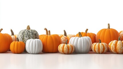 The colorful assortment of pumpkins showcasing autumn's seasonal bounty.