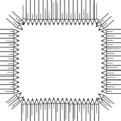 Creative border with pencils: A captivating visual of pencils creatively arranged to form an elegant frame. Ideal for conveying artistic expression, design elements, or the world of education. 
