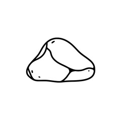 Simple Stone Illustration: A hand-drawn illustration of a simple, smooth stone, perfect for representing nature, simplicity, or grounding.