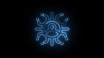 Influencer Icon Animation with Glowing Lines on Black Background