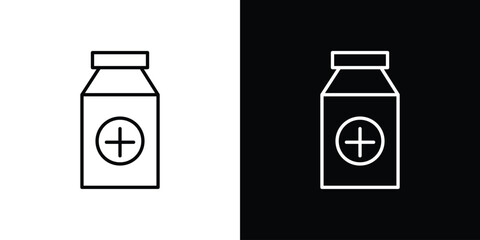 Medicine bottle icon for concept and graphic design. Collection of high quality black style vector icons