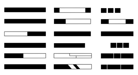 Loading Bar: Set of loading bar icon in vector format with elegant and simplicity to enhance project and interface design.