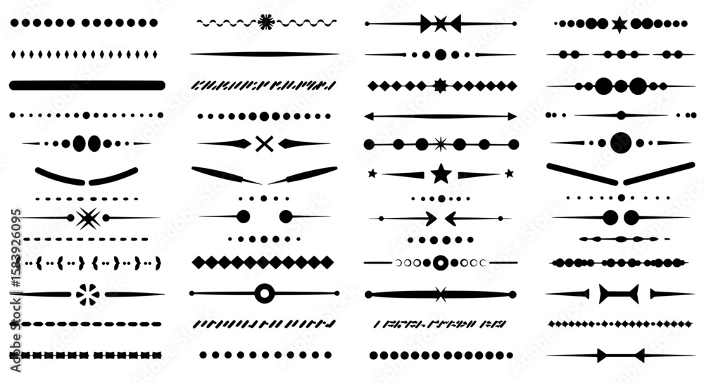 Fototapete Line Design Elements: A set of vector line design elements, offering a collection of different stylistic line patterns for use in design projects.