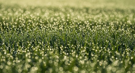 Dew-Kissed Blades A Morning Meadow Sparkle in Nature's Embrace