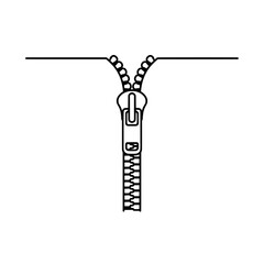 Fototapeta premium Zipper: A clean, graphic illustration of an open zipper, symbolizing connection, closure, or a reveal, set against a pristine backdrop.