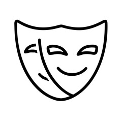 Theater mask symbol representing drama and performance art  