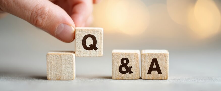The wooden blocks displaying Q&A for effective communication and learning support