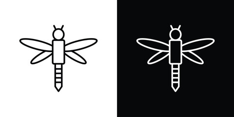 Dragon fly icon for concept and graphic design. Collection of high quality black style vector icons