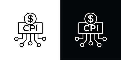 Consumer prices index icon for concept and graphic design. Collection of high quality black style vector icons
