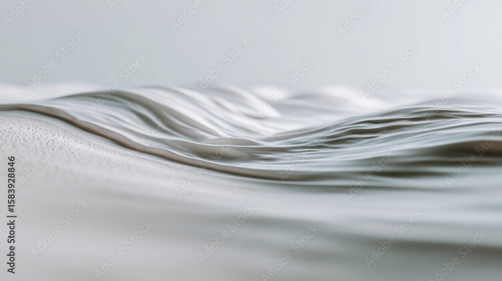 Poster calm waves gently ripple across soft fabric in a serene indoor setting during the morning light, cre