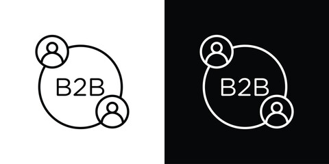 B2B icon for concept and graphic design. Collection of high quality black style vector icons