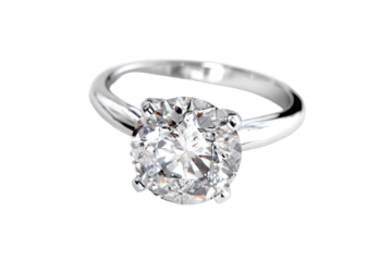 Diamond ring isolated on transparent