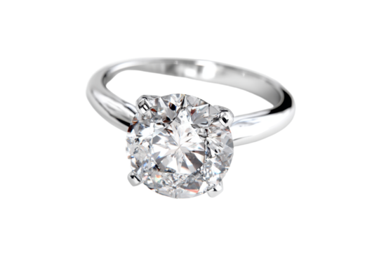 Diamond ring isolated on transparent