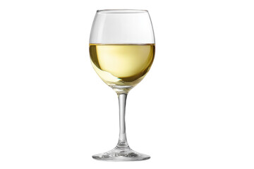 Elegant white wine glass Isolated on white background