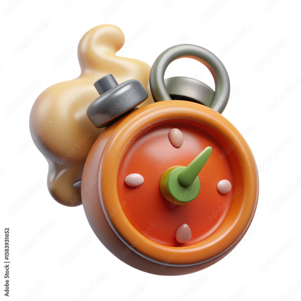 Aufkleber a vibrant illustration of a timekeeping object with a playful alarm clock design in a high-quality t