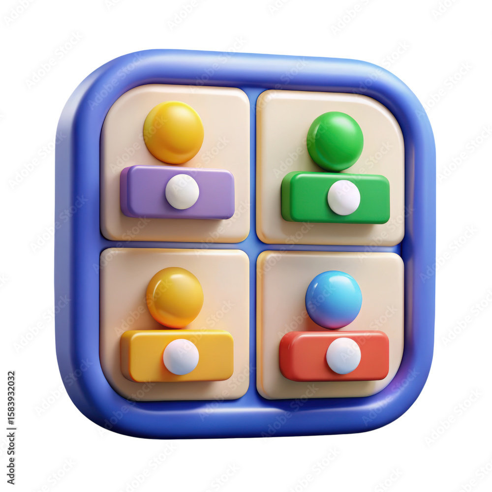 Fototapete abstract 3d rendered illustration of a people icon design concept showcasing a user interface symbol