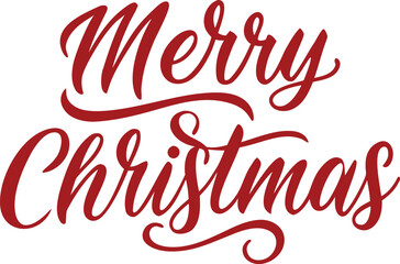 Merry Christmas logo isolated on transparent background