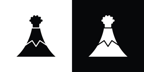 Volcano icon glyphs vectors. Web flat pack.