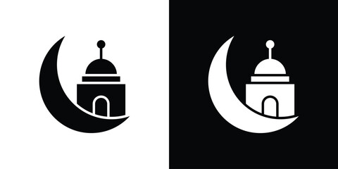 Ramadan Month icon glyphs vectors. Web flat pack.