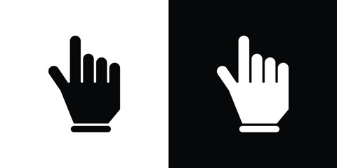 Pointing hand icon glyphs vectors. Web flat pack.