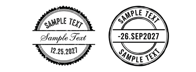Editable Vintage Stamp Vector Templates – Retro Round Badge Designs
