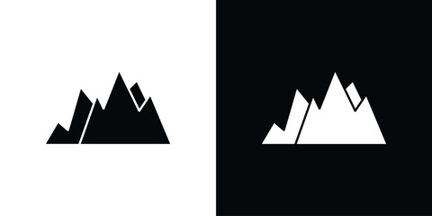 Mountain icon glyphs vectors. Web flat pack.