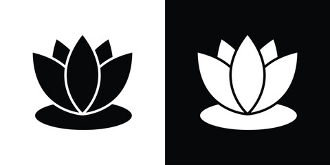Lotus flower icon glyphs vectors. Web flat pack.