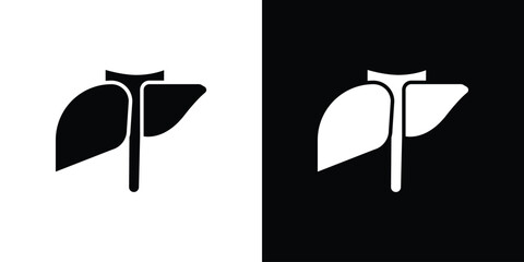 Liver icon glyphs vectors. Web flat pack.