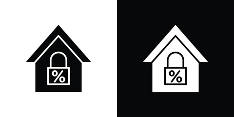 Fixed rate mortgage icon glyphs vectors. Web flat pack.