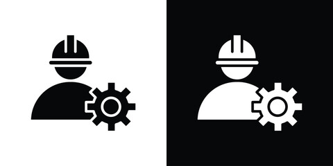 Engineer icon glyphs vectors. Web flat pack.