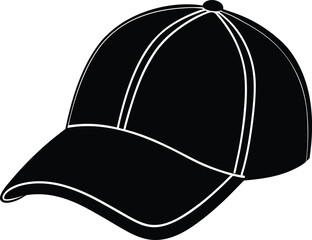 Trendy Cap Silhouette Collection | Baseball Cap, Sports Hat, and Fashion Headwear Vector