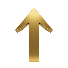 Golden arrow icon isolated on White Background