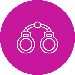 Handcuffs  Pink Circle  Icon Design