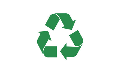 Obraz premium Green Recycling Symbol on White Background Representing Sustainability and Environmental Awareness