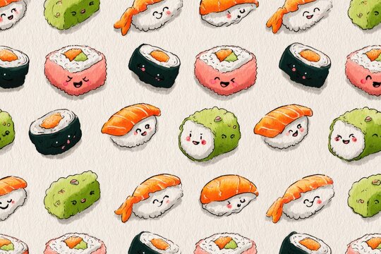 Cute sushi pattern
