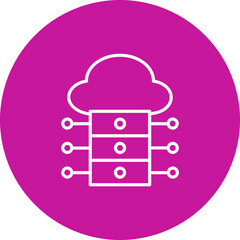 Cloud Computing Vector Pink Circle  Icon Design