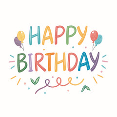 Colorful Happy Birthday Greeting Card Design