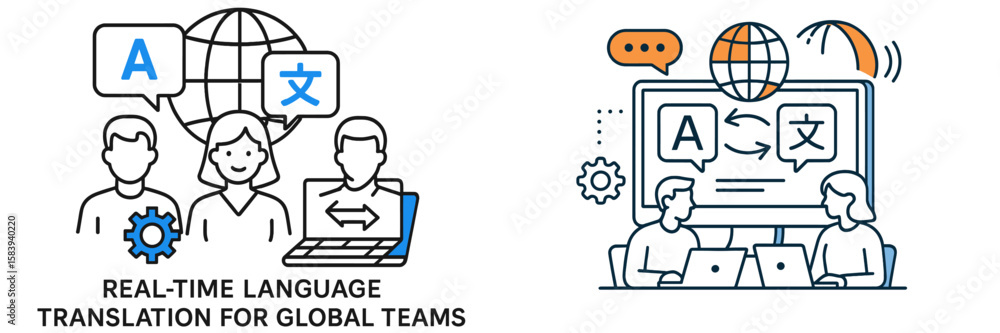 Poster real-time language translation for global communication in diverse environments