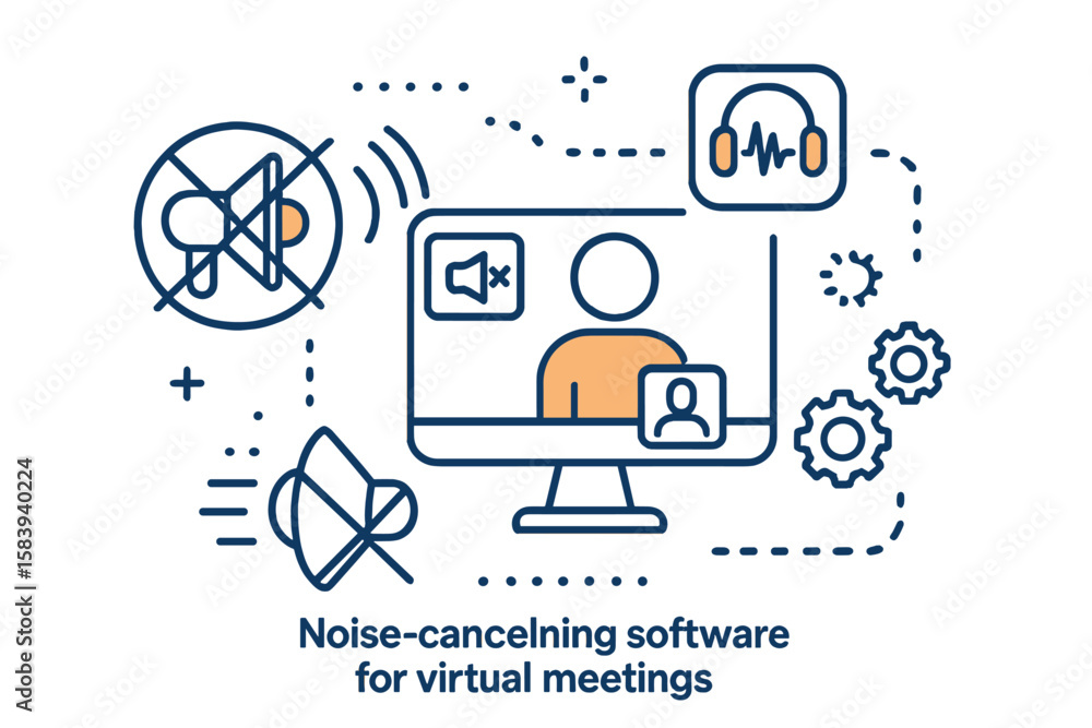 Poster software assists in eliminating background noise during virtual meetings to enhance communication an