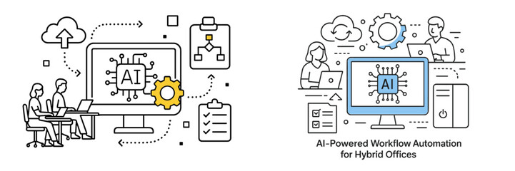 Exploring AI workflow automation for hybrid offices in a modern work environment