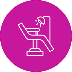 Dentist Chair Vector Pink Circle Icon Design