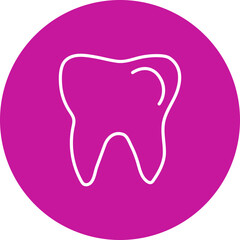 Teeth Vector Pink Circle Icon Design