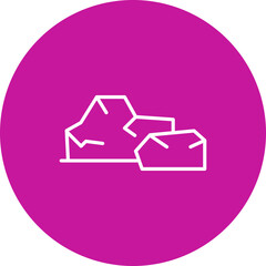 Rock  Vector Pink Circle Icon Design
