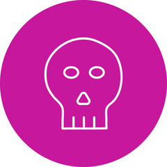 Skull  Vector Pink Circle Icon Design